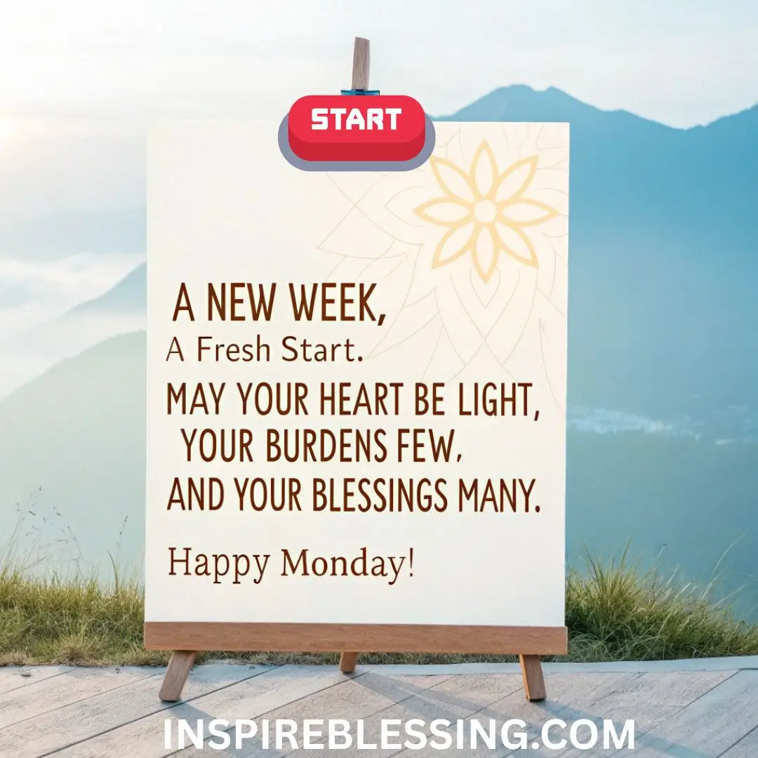 A new week, a fresh start