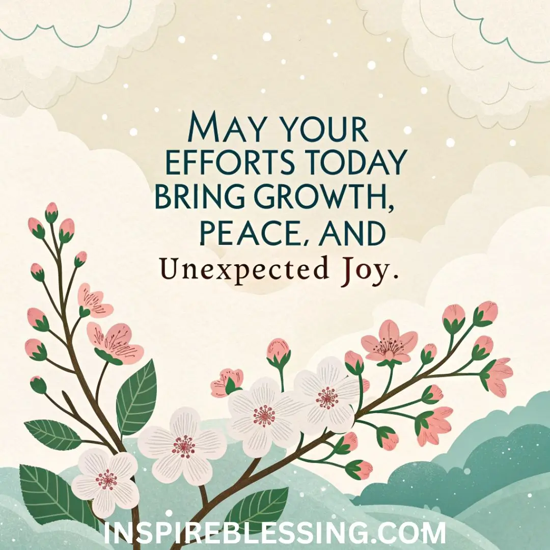 May your efforts today bring growth