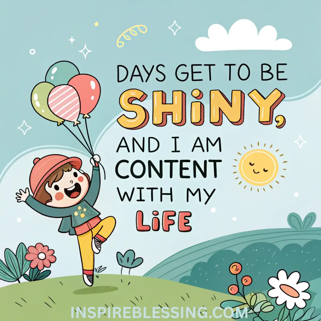 My Days Get To Be Shiny, And I Am Content With My Life