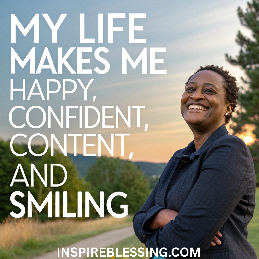 My Life Makes Me Happy, Confident, Content, And Smiling