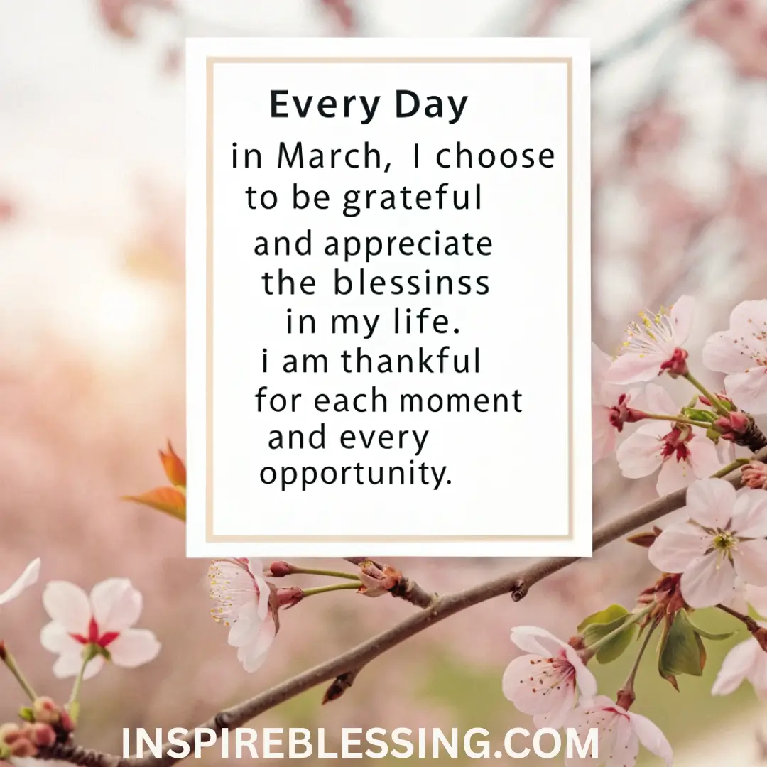 March Affirmations For Gratitude And Appreciation